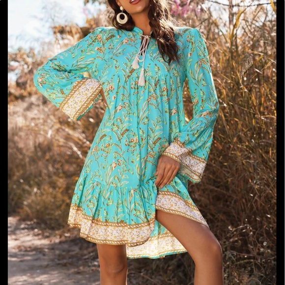 Boho paisley floral print Dress - Picture 3 of 7